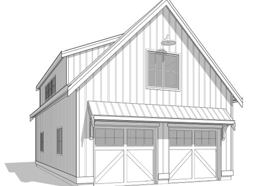 Exterior - Front Elevation 3 for Farmhouse House Plan #1114-48 - 1 bed, 1 bath