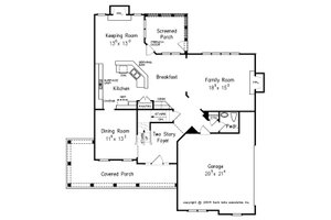 Floor Plan - Main Floor for Craftsman House Plan #927-1 - 4 bed, 2.5 bath