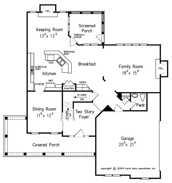 Craftsman Floor Plan - Main Floor Plan #927-1