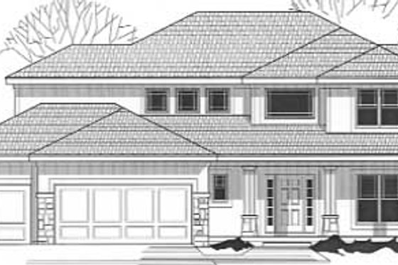 Exterior - Front Elevation for Modern House Plan #67-731 - 4 bed, 3 bath