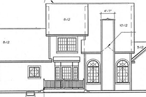 Exterior - Rear Elevation for Country House Plan #312-573 - 3 bed, 2.5 bath