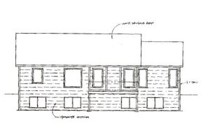 Exterior - Rear Elevation for European House Plan #40-189 - 4 bed, 2.5 bath