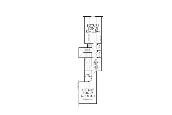 Floor Plan - Upper Floor for Farmhouse House Plan #406-9667 - 3 bed, 2 bath