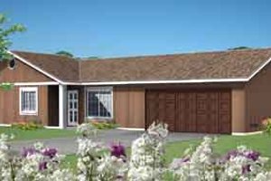 Ranch Exterior - Front Elevation Plan #1-166