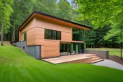 Modern Style House Plan - 2 Beds 3 Baths 1811 Sq/Ft Plan #498-2 