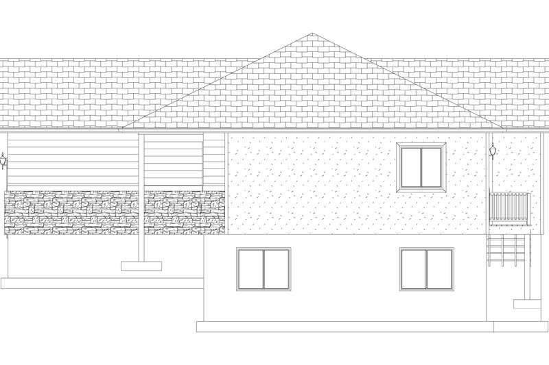 House Blueprint - Exterior - Other Elevation 1 for Ranch House Plan #1060-438 - 2 bed, 2 bath