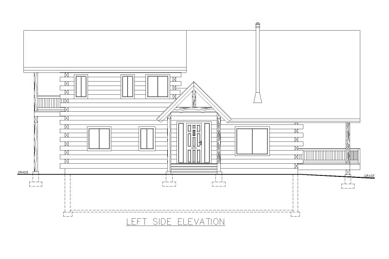 Home Plan - Exterior - Other Elevation for Log House Plan #117-1019 - 3 bed, 2.5 bath