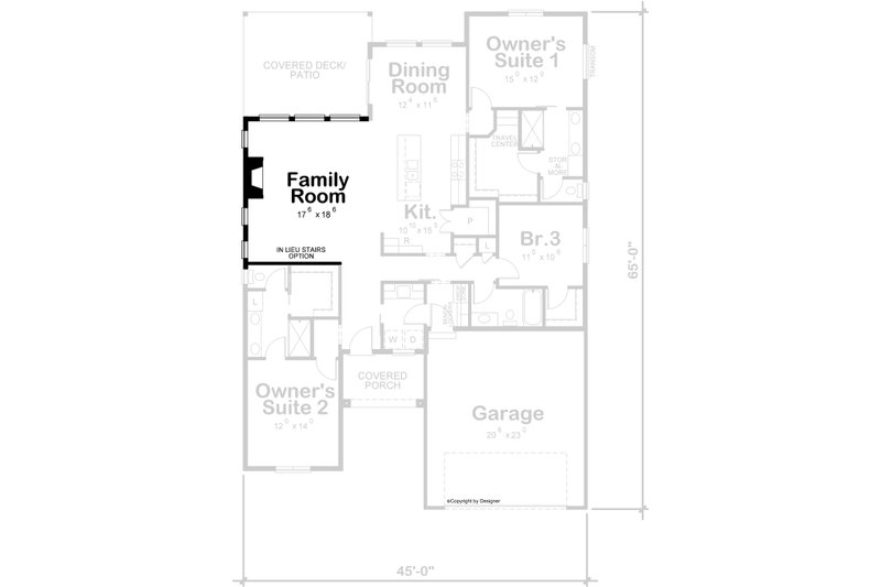 Dream House Plan - Floor Plan - Other Floor for Contemporary House Plan #20-2439 - 3 bed, 2.5 bath