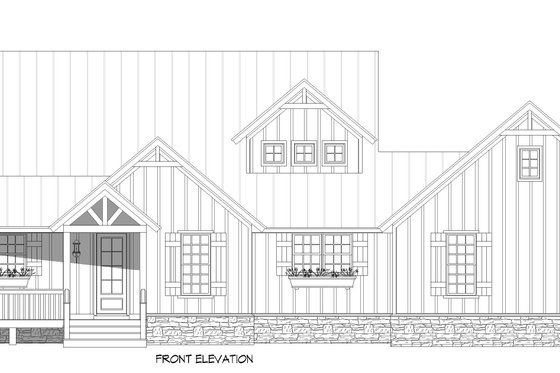 Exterior - Front Elevation 3 for Farmhouse House Plan #932-1444 - 3 bed, 2.5 bath