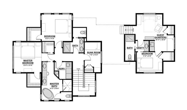 Traditional Floor Plan - Upper Floor Plan #928-11
