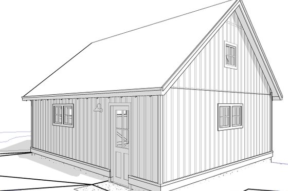Exterior - Rear Elevation 1 for Farmhouse House Plan #895-175, 0 bath