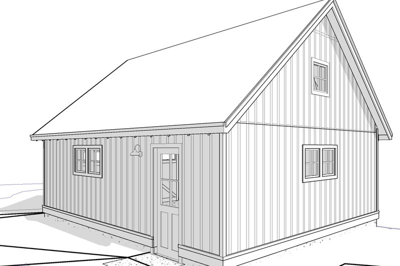 Architectural House Design - Exterior - Rear Elevation 1 for Farmhouse House Plan #895-175, 0 bath