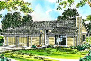Ranch Exterior - Front Elevation Plan #124-183
