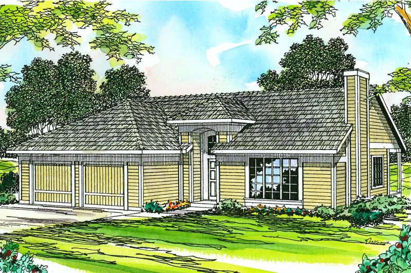 Architectural House Design - Ranch Exterior - Front Elevation Plan #124-183