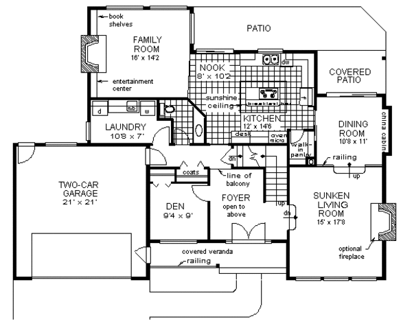 House Blueprint - Country Floor Plan - Main Floor Plan #18-201