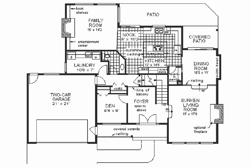 Architectural House Design - Floor Plan - Main Floor for Country House Plan #18-201 - 4 bed, 2.5 bath