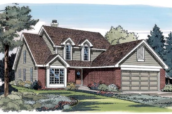 Exterior - Front Elevation for Traditional House Plan #312-376 - 4 bed, 2.5 bath