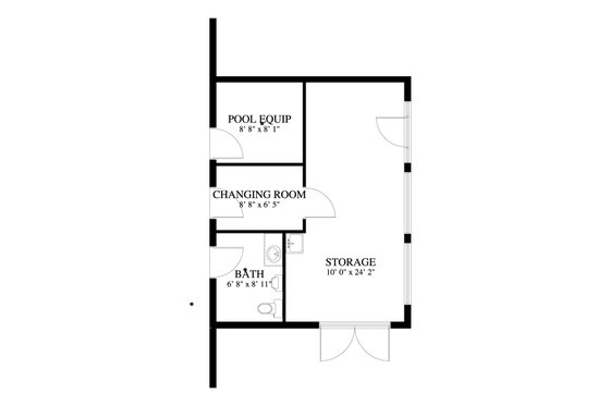 Floor Plan - Main Floor for Modern House Plan #1060-111, 1 bath