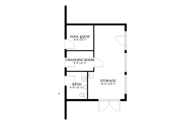 House Plan Design - Floor Plan - Main Floor for Modern House Plan #1060-111, 1 bath