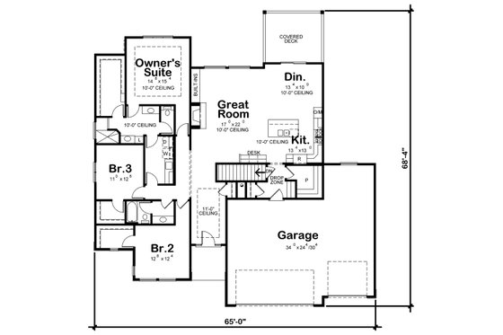 Floor Plan - Main Floor for Contemporary House Plan #20-2357 - 5 bed, 4 bath
