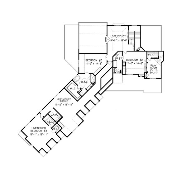 Architectural House Design - Traditional Floor Plan - Upper Floor Plan #54-538