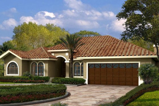 Exterior - Front Elevation for Mediterranean House Plan #420-210 - 5 bed, 4 bath