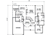 European Style House Plan - 4 Beds 3 Baths 2845 Sq/Ft Plan #67-322 