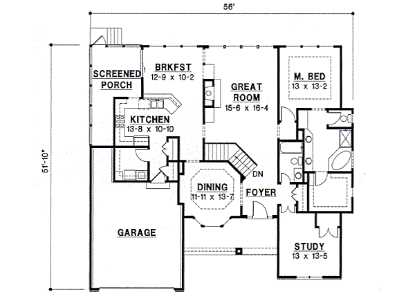 European Floor Plan - Main Floor Plan #67-322