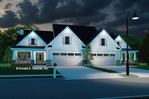 Exterior - Front Elevation 3 for Farmhouse House Plan #929-1189 - 4 bed, 4.5 bath