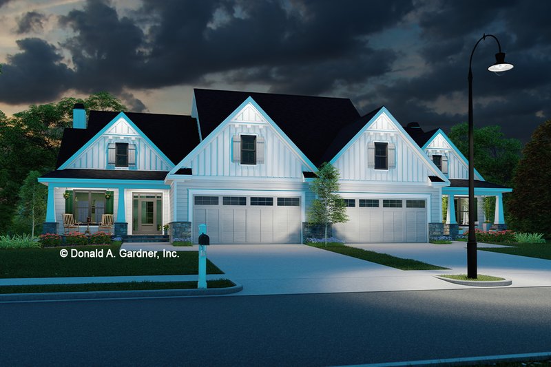 Architectural House Design - Exterior - Front Elevation 3 for Farmhouse House Plan #929-1189 - 4 bed, 4.5 bath