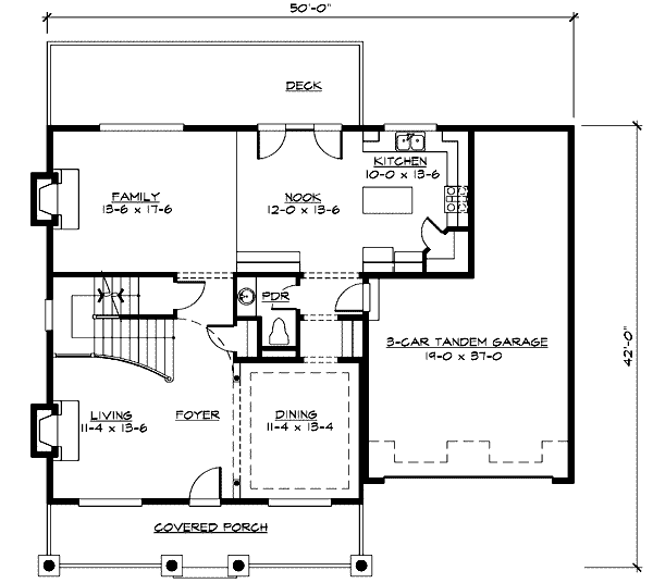Farmhouse Floor Plan - Main Floor Plan #132-114