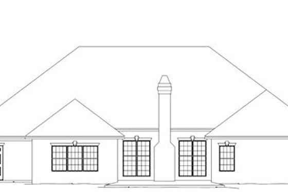 Exterior - Rear Elevation for Traditional House Plan #11-116 - 3 bed, 2.5 bath