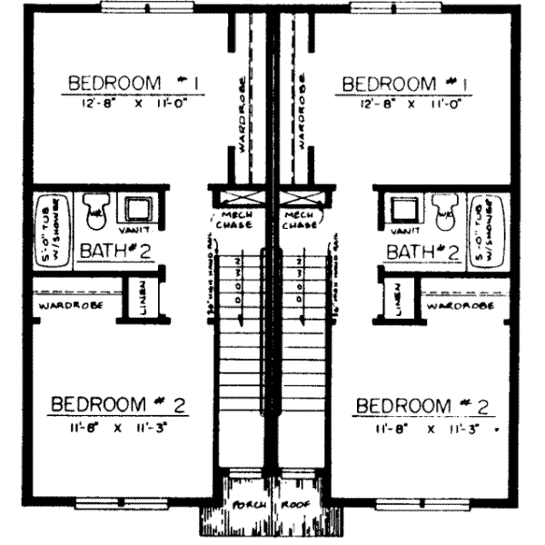 Traditional Floor Plan - Upper Floor Plan #303-425
