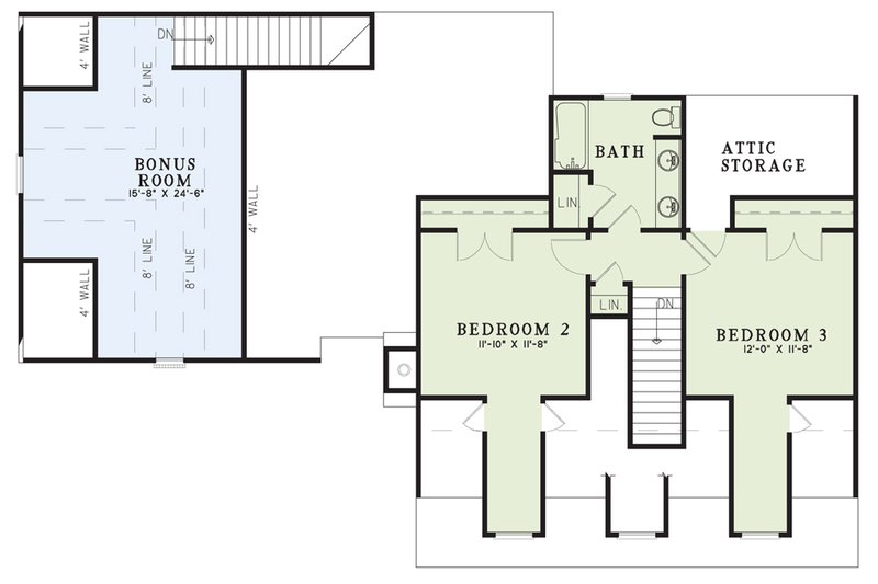 Home Plan - Floor Plan - Upper Floor for Country House Plan #17-2759 - 3 bed, 2 bath