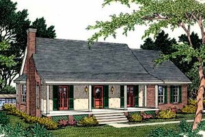 Southern Exterior - Front Elevation Plan #406-154