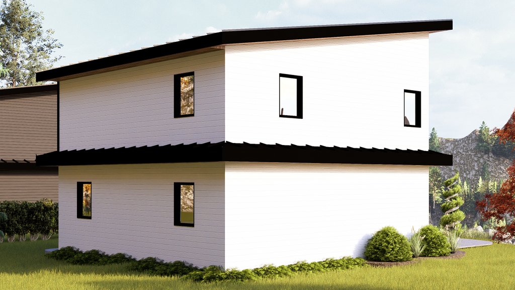 Exterior - Rear Elevation for Contemporary House Plan #1064-433 - 2 bed, 1 bath
