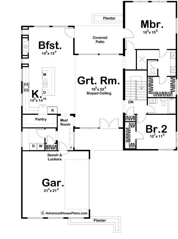 Modern Style House Plan - 2 Beds 2 Baths 1890 Sq/Ft Plan #455-748 ...