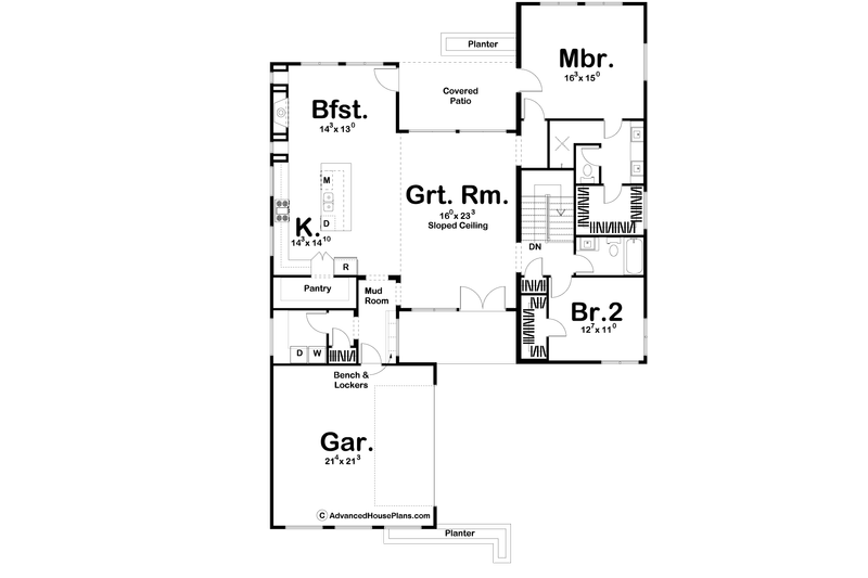 Modern Style House Plan - 2 Beds 2 Baths 1890 Sq/Ft Plan #455-748 ...