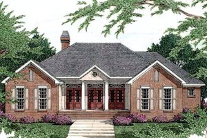 Southern Exterior - Front Elevation Plan #406-203