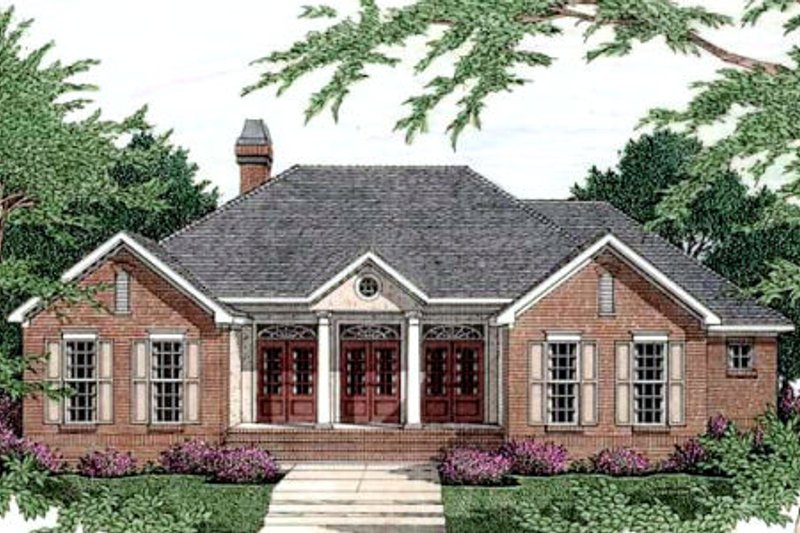 Dream House Plan - Southern Exterior - Front Elevation Plan #406-203