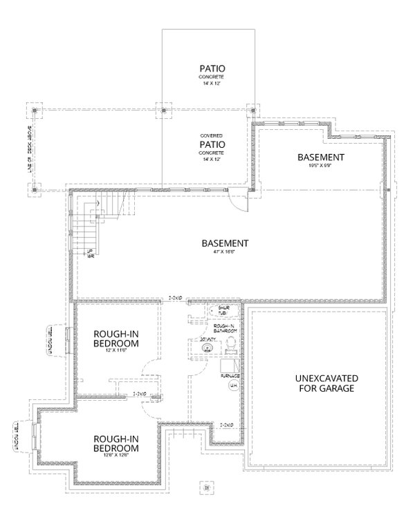 Contemporary Floor Plan - Lower Floor Plan #112-195