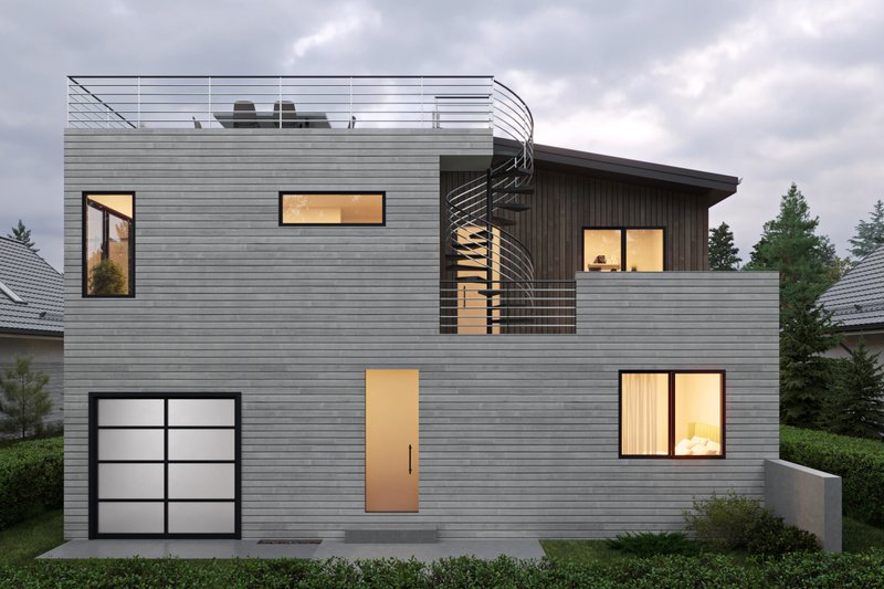 House Design - Exterior - Rear Elevation for Contemporary House Plan #1066-270 - 4 bed, 3.5 bath