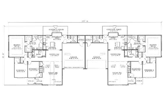 Floor Plan - Main Floor for European House Plan #17-1154 - 6 bed, 4 bath