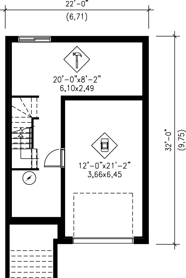 Traditional Floor Plan - Lower Floor Plan #25-288