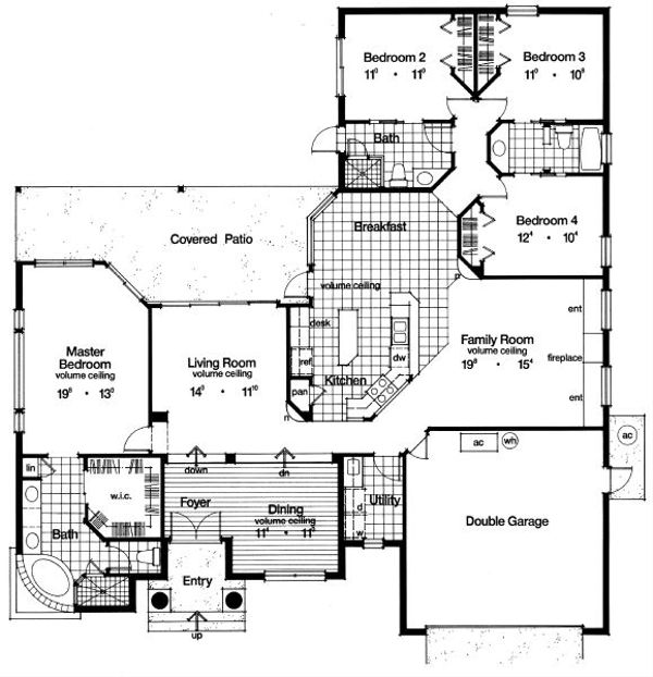 Mediterranean Floor Plan - Main Floor Plan #417-242