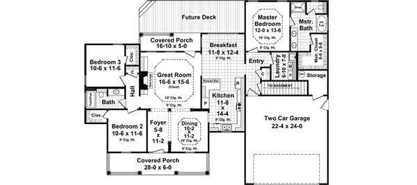 Dream House Plan - Country Floor Plan - Main Floor Plan #21-372