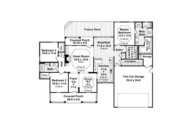 Home Plan - Floor Plan - Main Floor for Country House Plan #21-372 - 3 bed, 2 bath