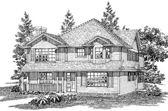 Exterior - Front Elevation for Traditional House Plan #47-338 - 3 bed, 2 bath