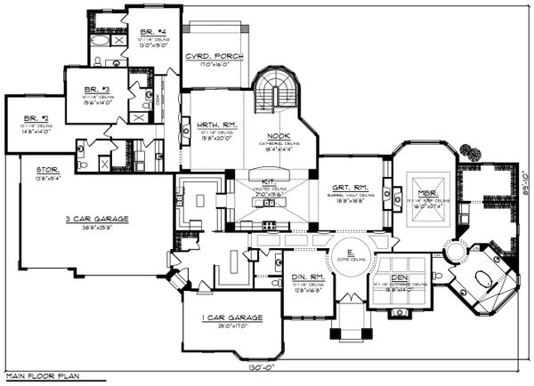 Architectural House Design - Ranch Floor Plan - Main Floor Plan #70-1234