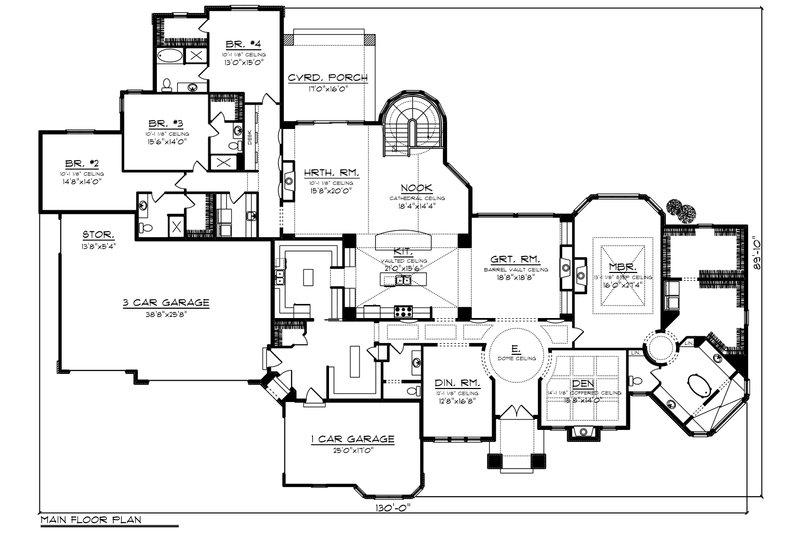 Dream House Plan - Floor Plan - Main Floor for Ranch House Plan #70-1234 - 4 bed, 4.5 bath
